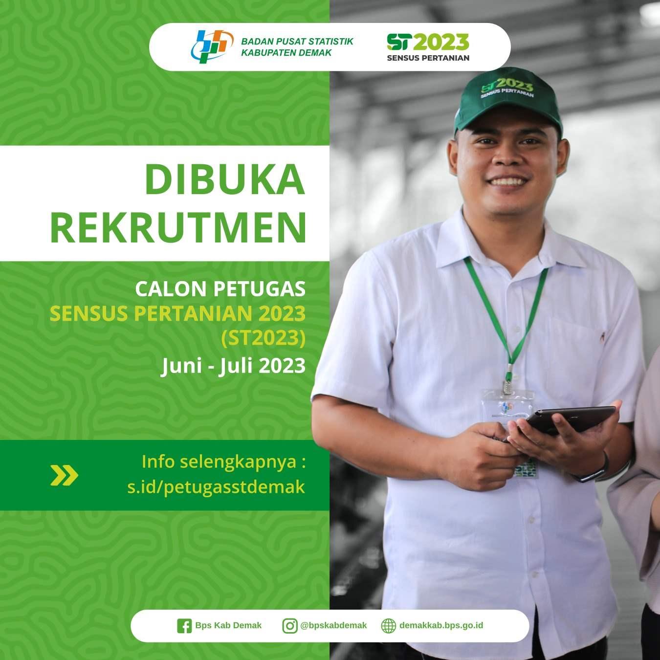 Rekrutmen Sensus Pertanian 2023